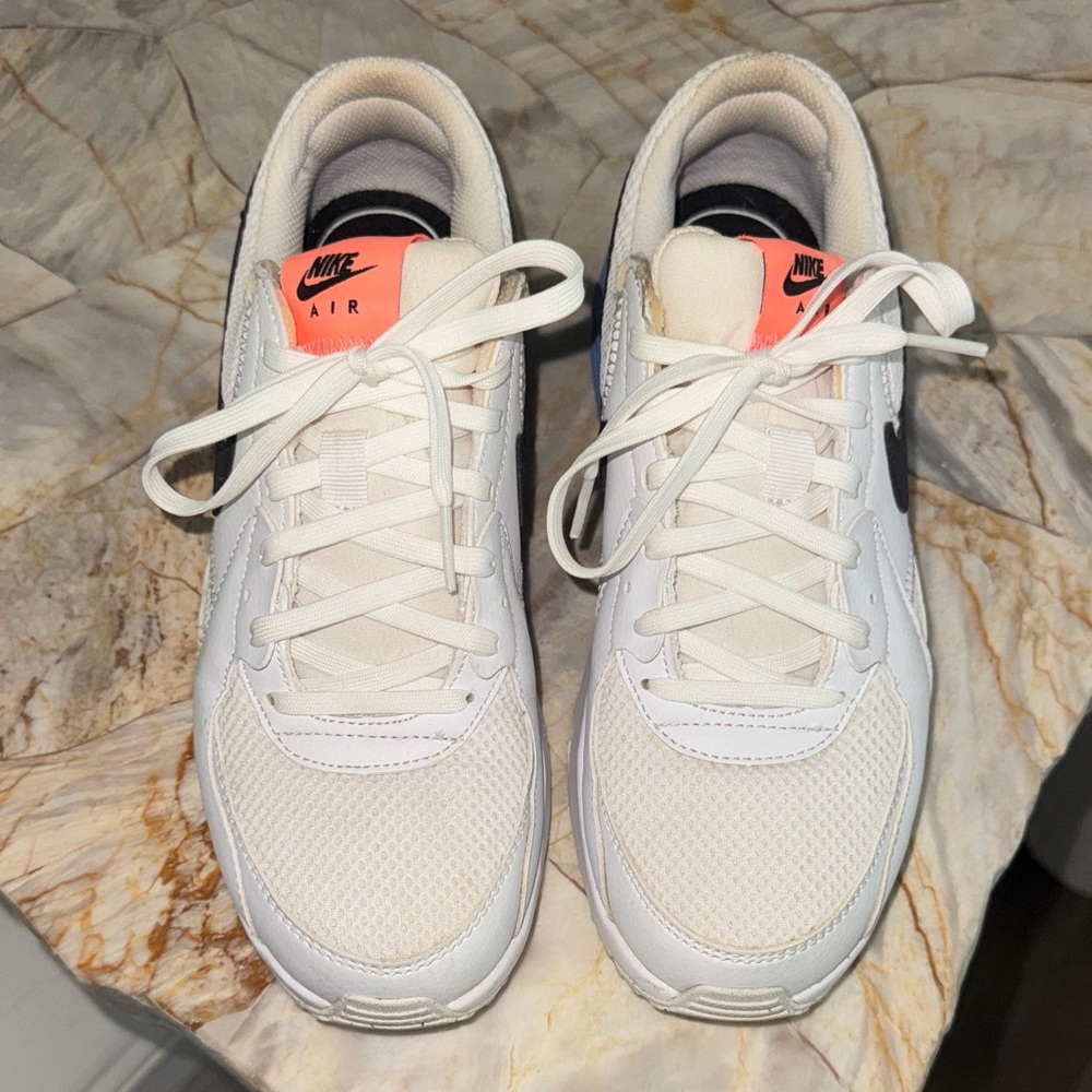 Nike Air Max White Sneakers with Black, Blue, and Orange Details - Picture 3 of 5